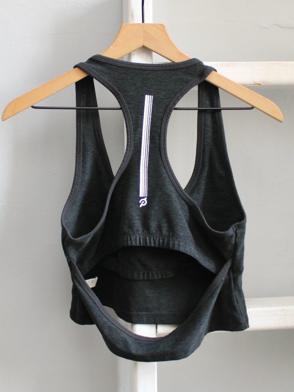Beyond Yoga x Peloton Slip Open Crop Tank Top Black & White Spacedye Size XL - Picture 3 of 7
